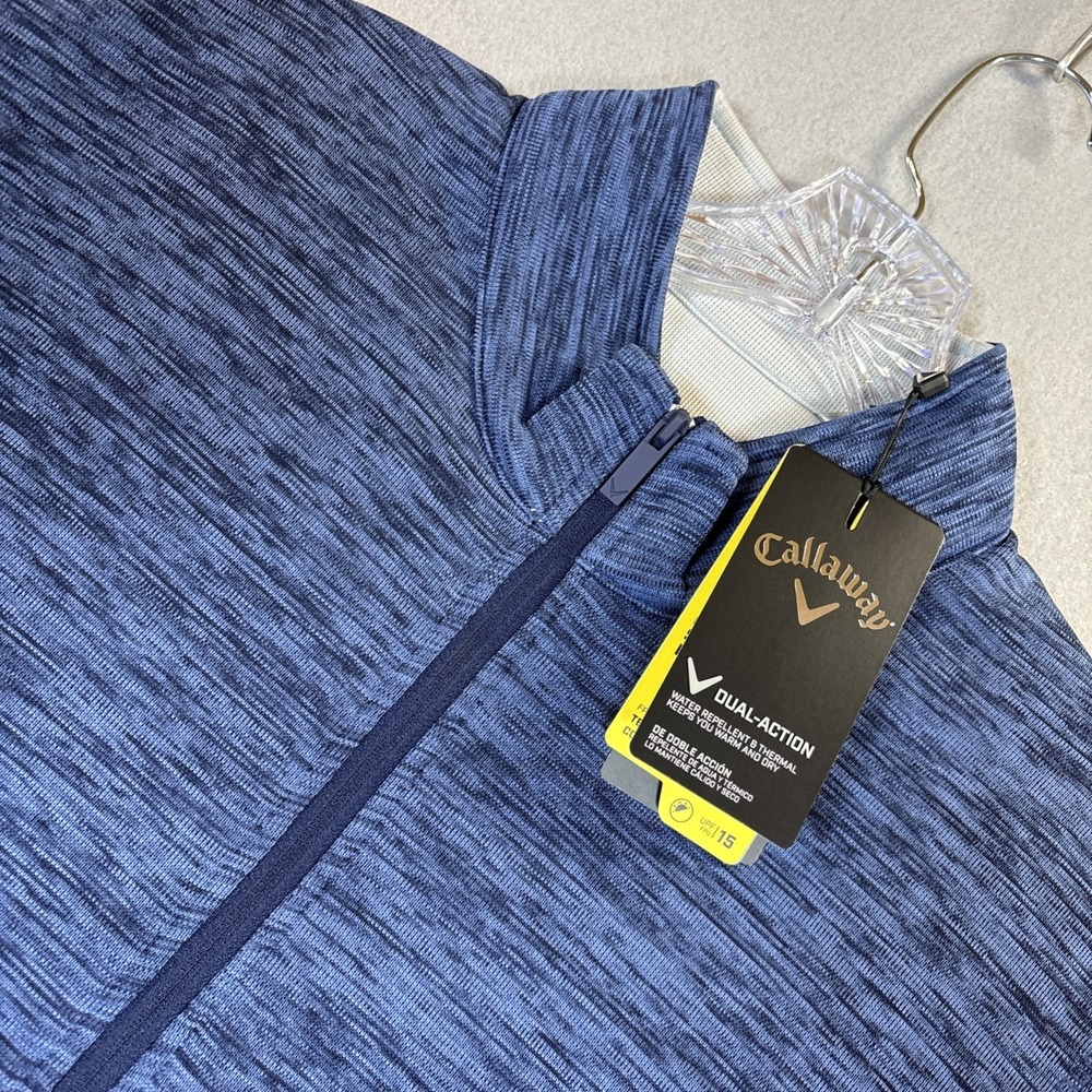 NEW Callaway 1/4 Zip Golf Vest Weather Series Dual Action Rain Gear Blue Men  XL